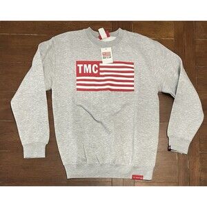 The Marathon Clothing TMC Flag Crewneck Sweatshirt Gray Size S NWT